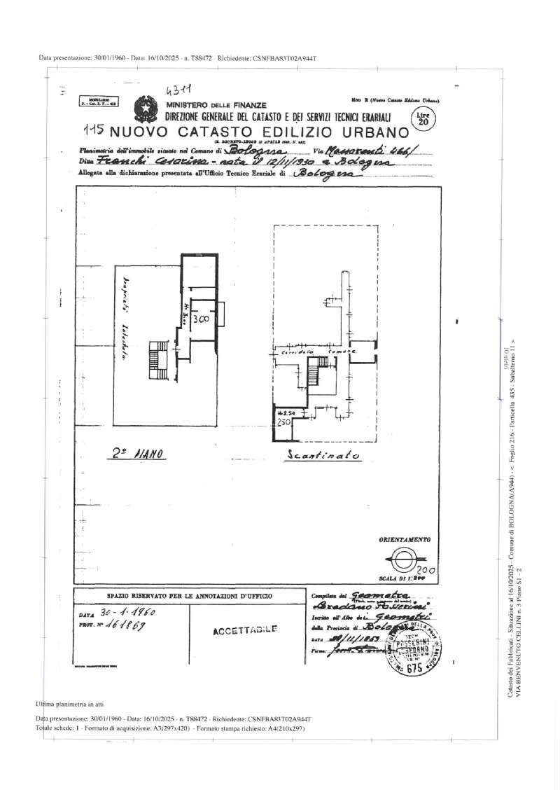 skm_c250i26020509530 - Bilocale via Cellini, Bologna (zona Massarenti) - planimetria 1