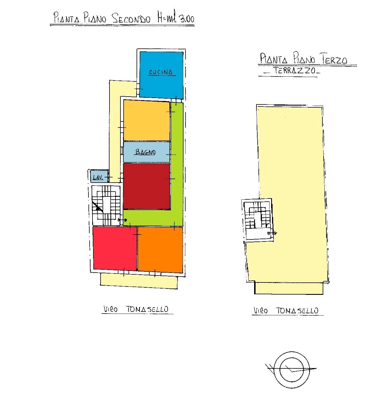Four-room apartment vico Tomasello, 13, San Pietro Clarenza - floor plans 1
