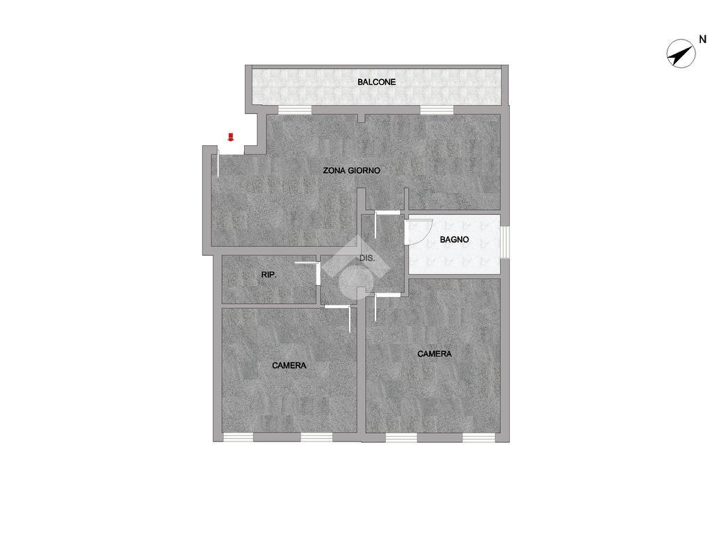 Three-room apartment Via Giacomo Matteotti, Rescaldina - floor plans 1