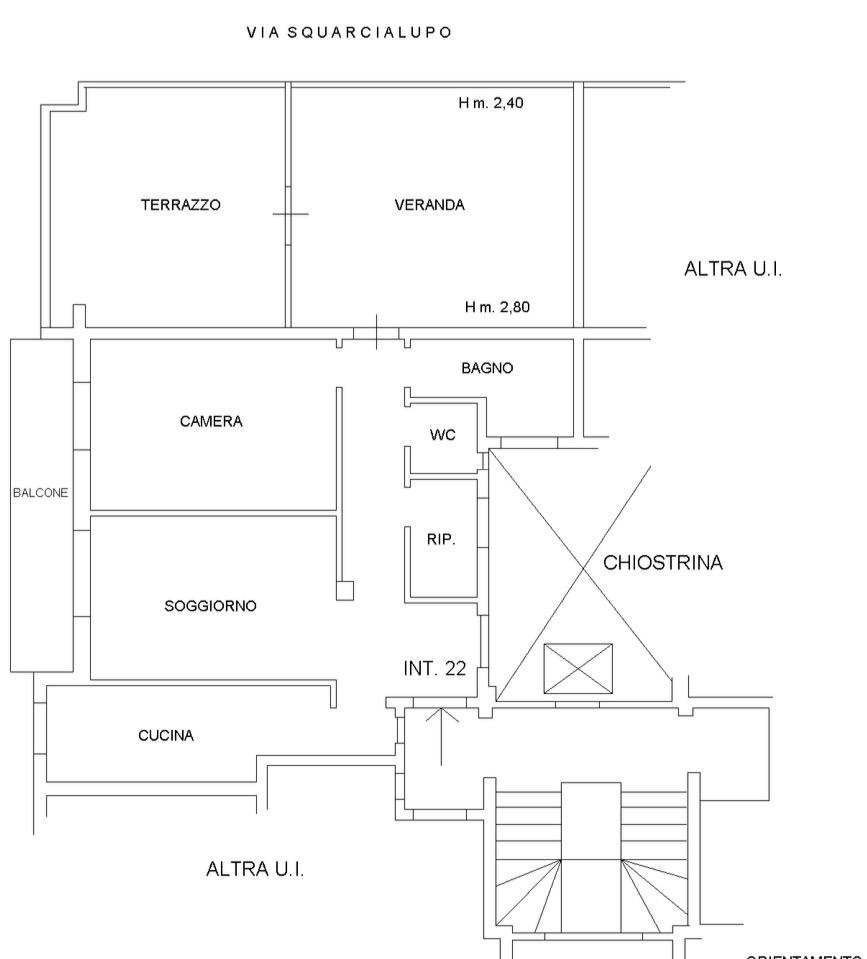 Attico via Gian Luca Squarcialupo, 20, Roma - planimetria 1
