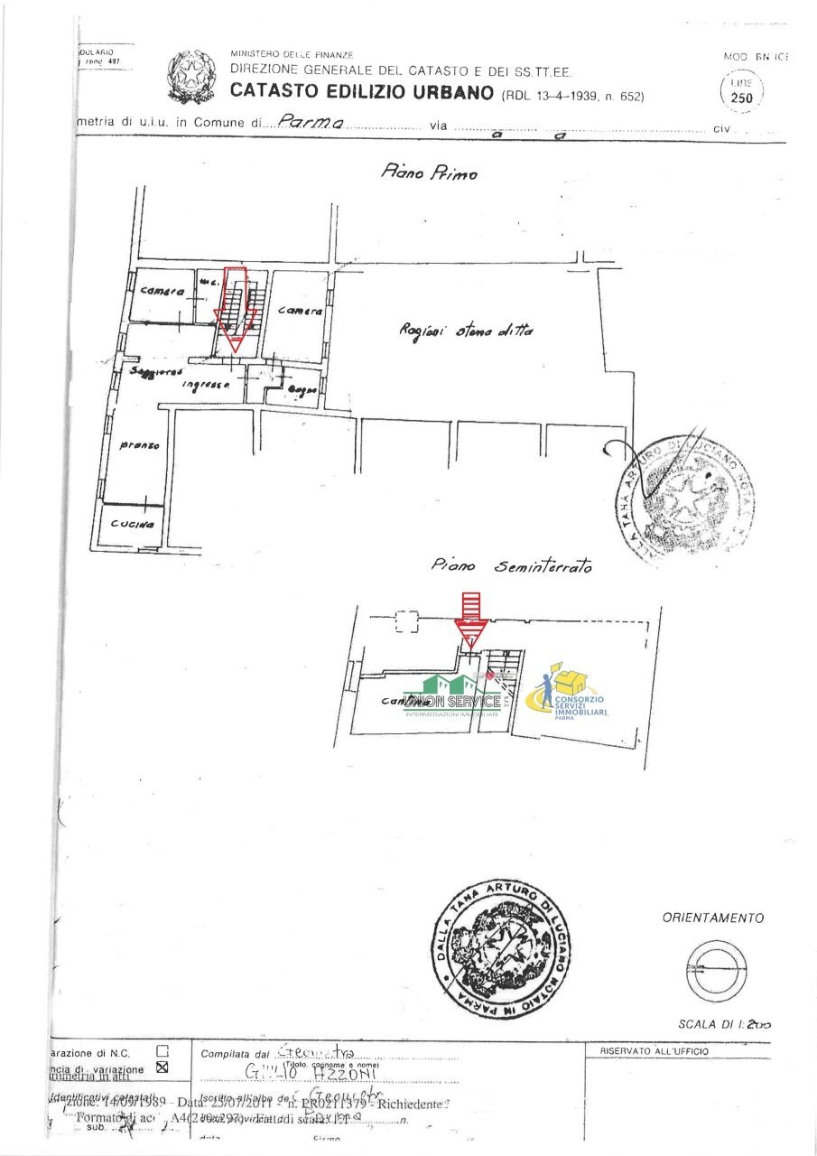 appartamento e cantina .jpg - Trilocale borgo Paglia, Parma (zona Oltretorrente) - planimetria 1