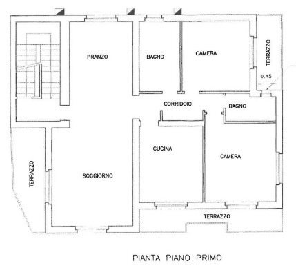 planimetria - Quadrilocale Via Chiusa 9, Perugia - planimetria 1