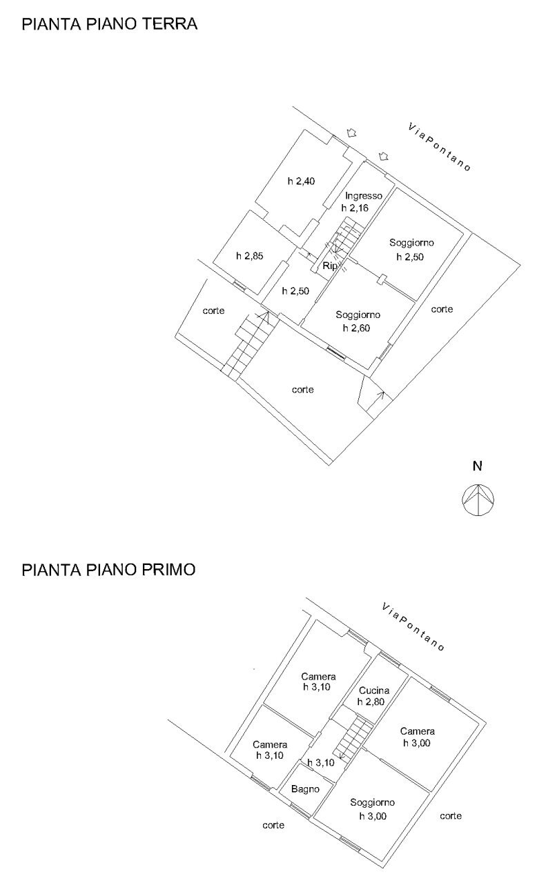 plan.jpg - Portion of a house Via Pontano 37, Castiglione Chiavarese - floor plans 1