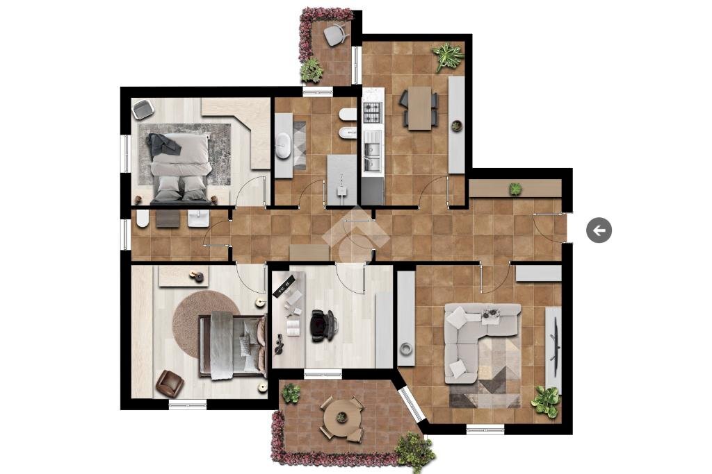 Quadrilocale Via Guido Reni, Pieve di Cento - planimetria 1