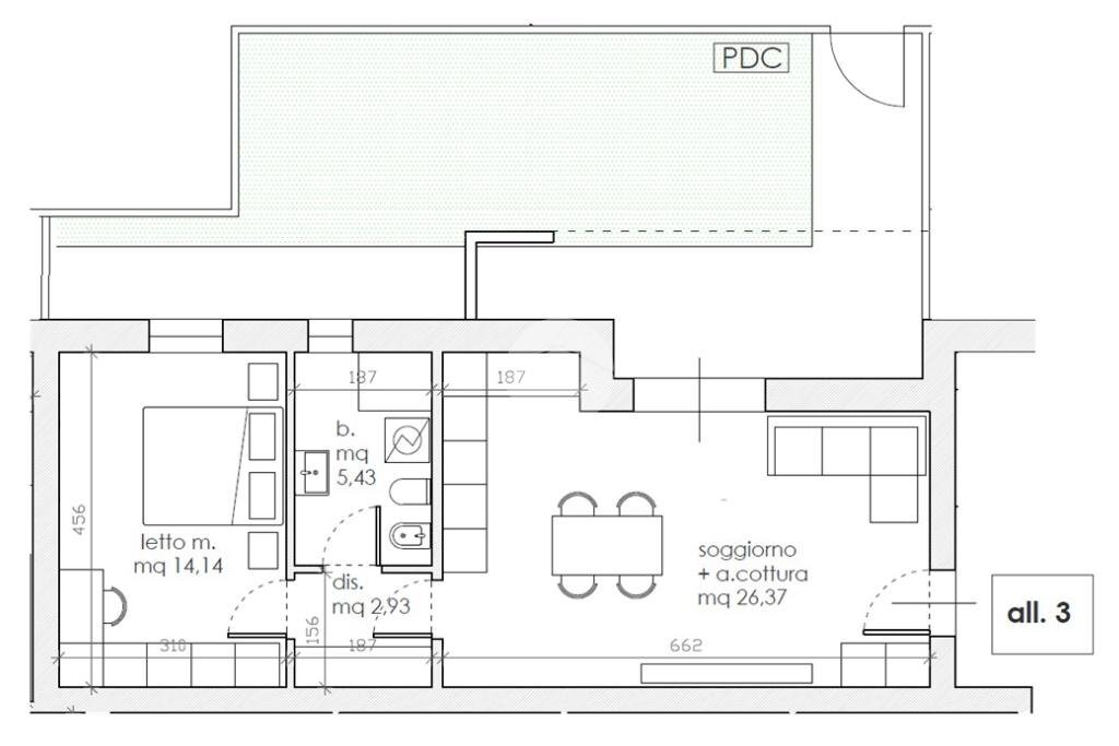 Bilocale Via Madre Teresa di Calcutta, Valsamoggia (zona Albareto - Mulini Nuovi) - planimetria 1