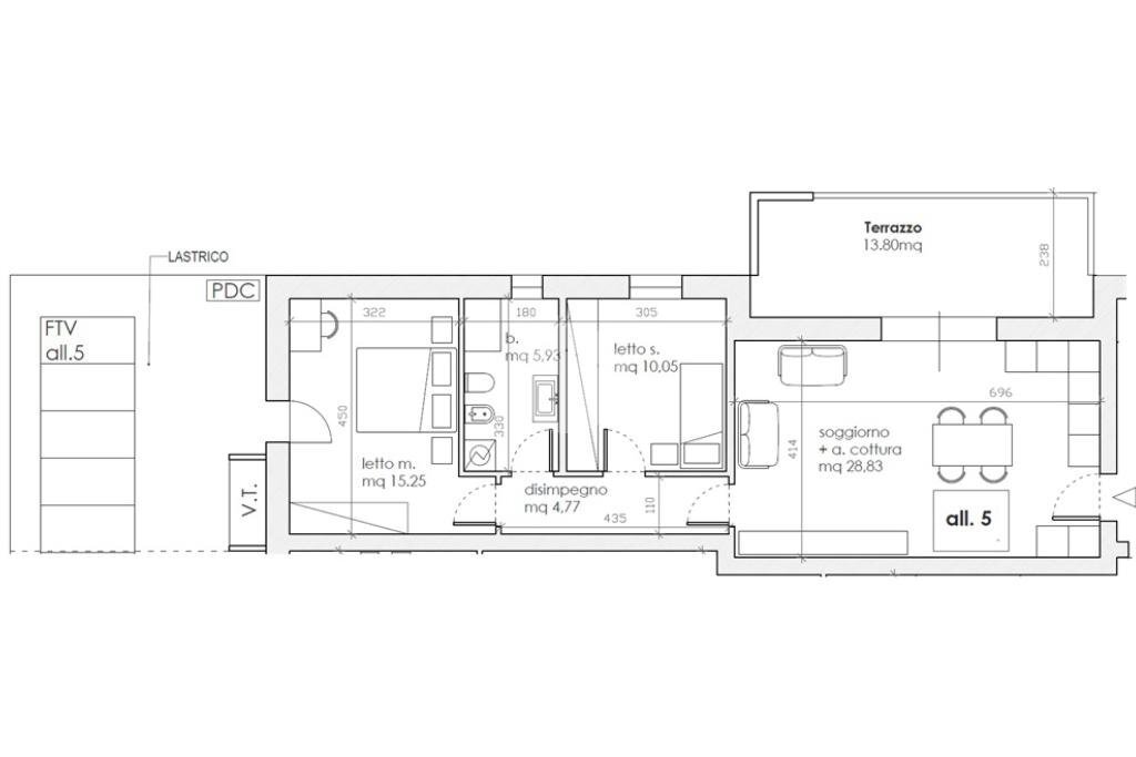 Trilocale Via Madre Teresa di Calcutta, Valsamoggia (zona Albareto - Mulini Nuovi) - planimetria 1