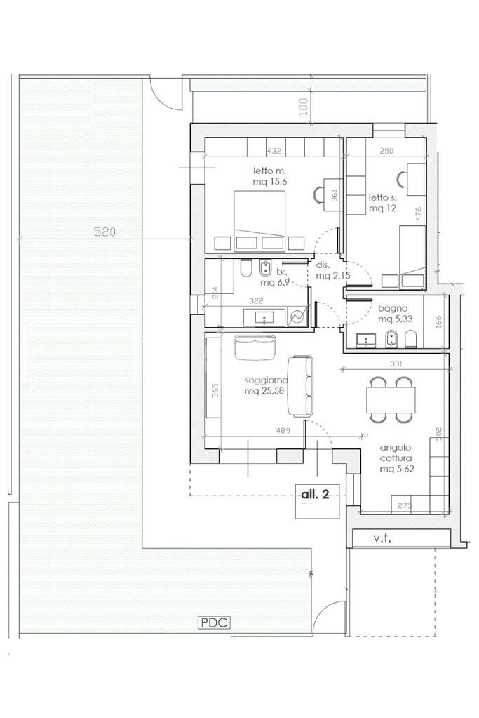 Trilocale Via Madre Teresa di Calcutta, Valsamoggia (zona Albareto - Mulini Nuovi) - planimetria 1