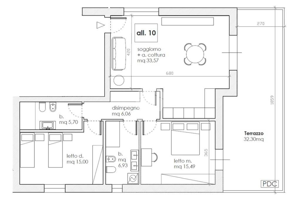 Trilocale Via Madre Teresa di Calcutta, Valsamoggia (zona Albareto - Mulini Nuovi) - planimetria 1