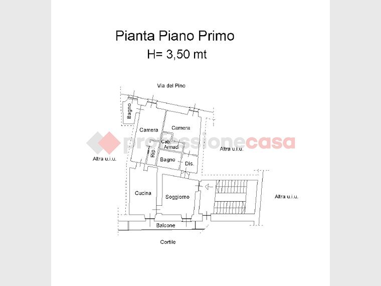 Four-room apartment Via Trieste, 77, Pinerolo - floor plans 1