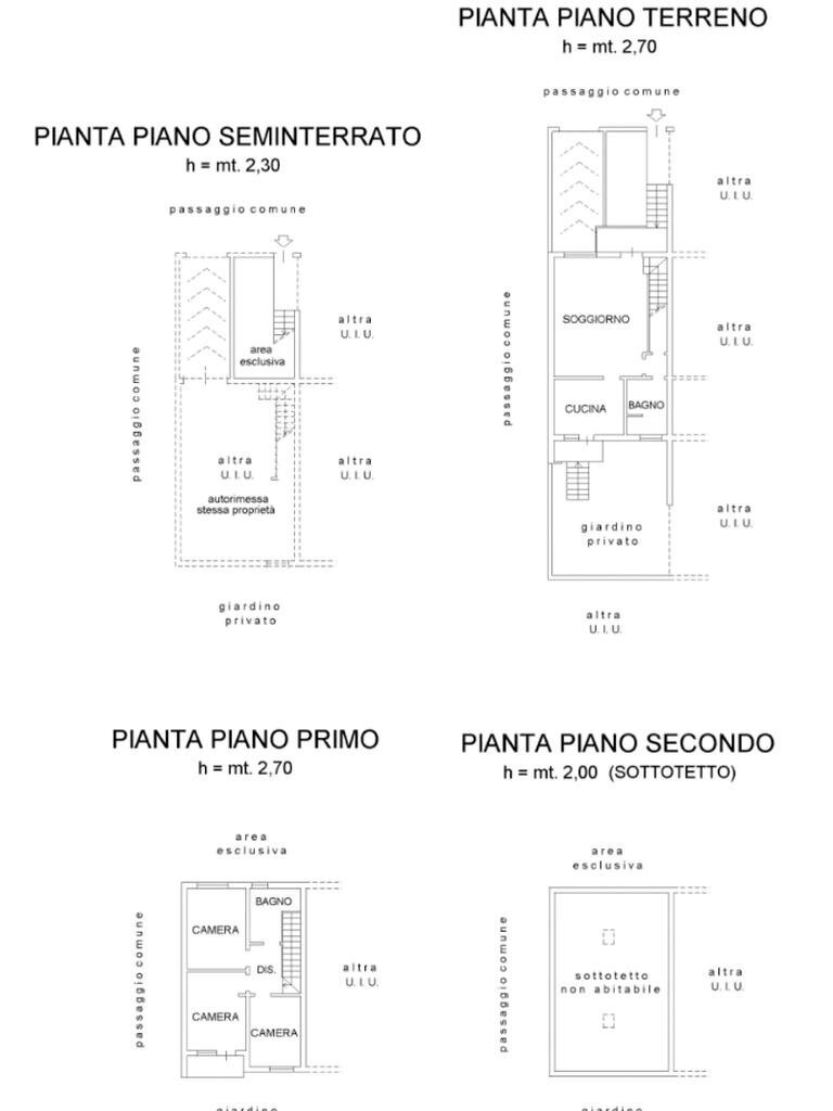 Terraced Villa Via Tibaldi, Mappano - floor plans 1