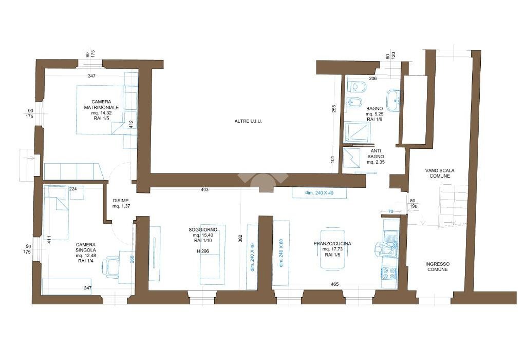Trilocale Via giuseppe garibaldi, Montechiarugolo - planimetria 1