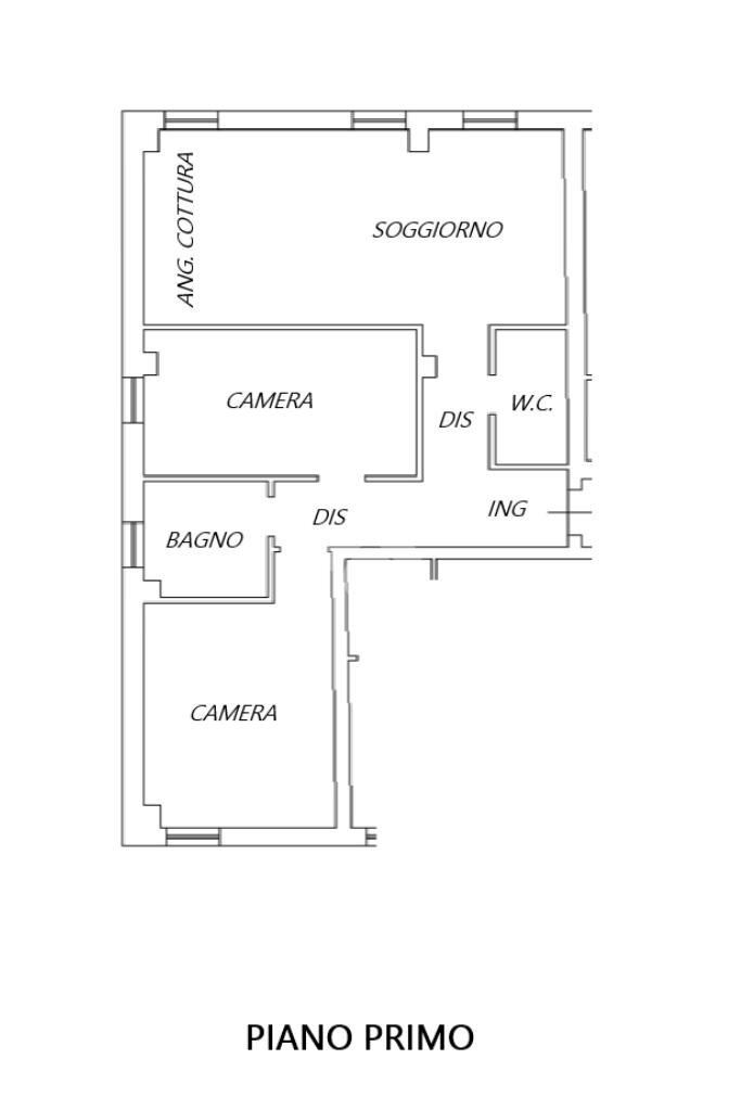 Three-room apartment Via Navigazione, Ferrara (neighborhood San Martino) - floor plans 1