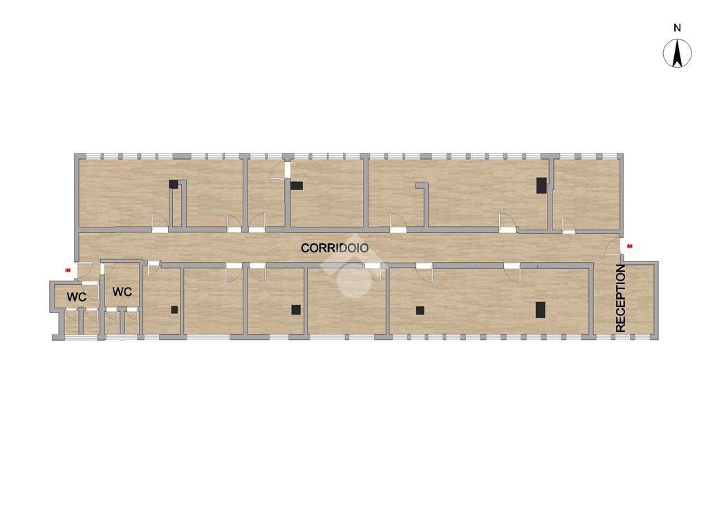 Ufficio via Cechov, Milano (zona Gallaratese) - planimetria 1