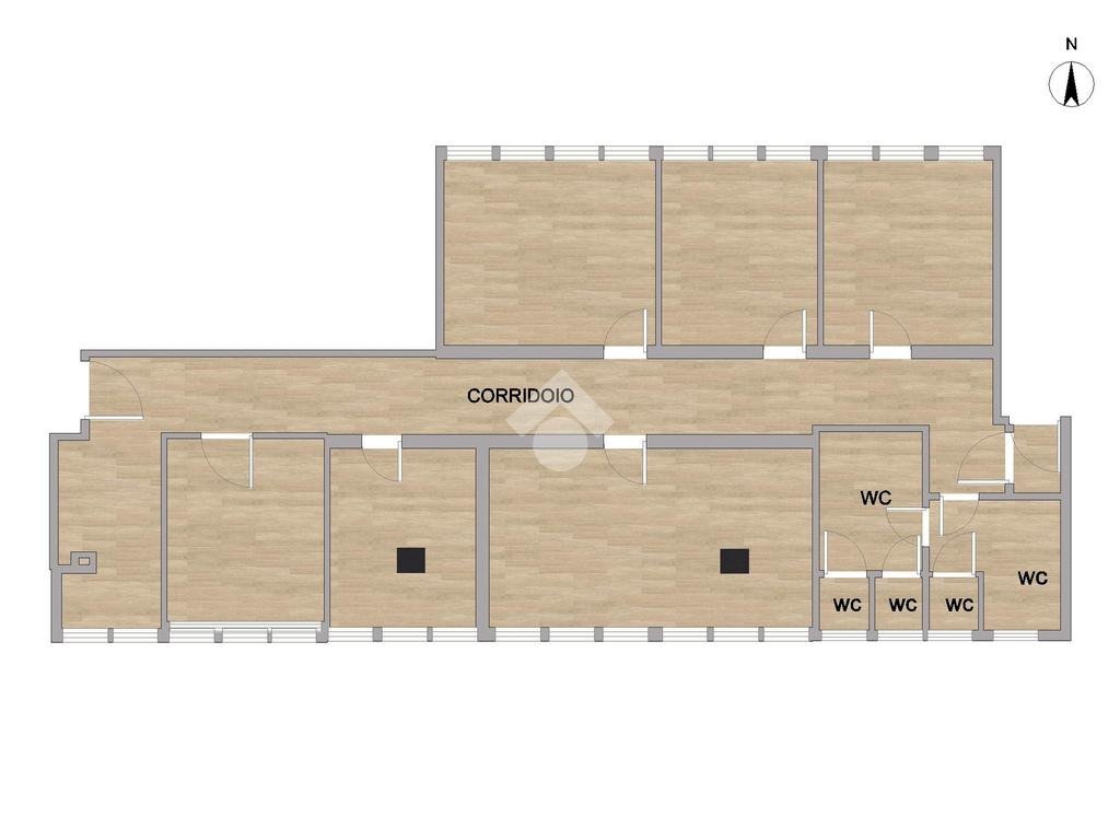 Office via Cechov, Milano (neighborhood Gallaratese) - floor plans 1