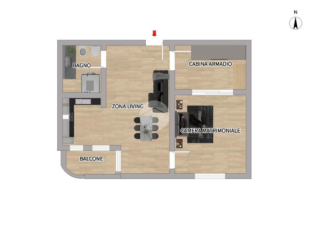 Bilocale Via Masaccio, Milano - planimetria 1