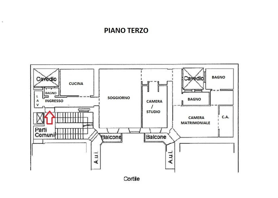 Foto 49 - Trilocale Foro Buonaparte
 
46, Milano - planimetria 1