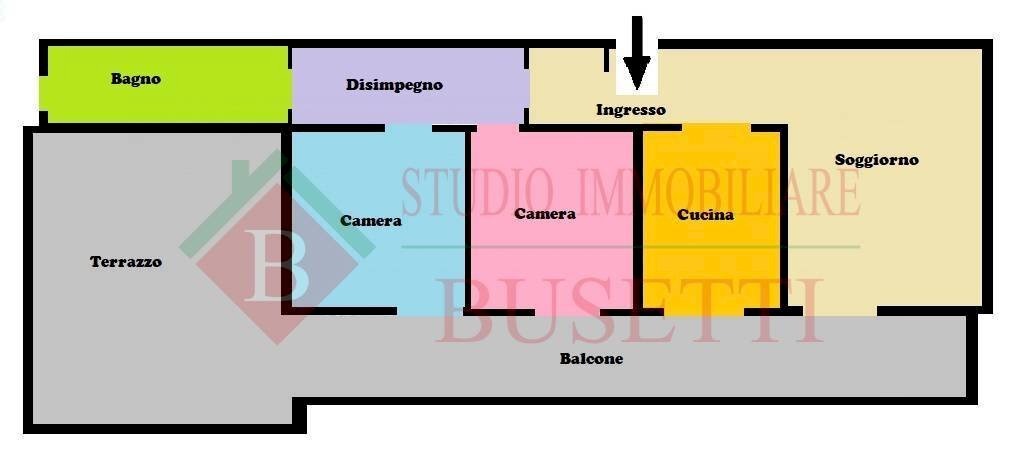 Foto 55 - Trilocale VIA G. GARIBALDI, Cassano Magnago - planimetria 1