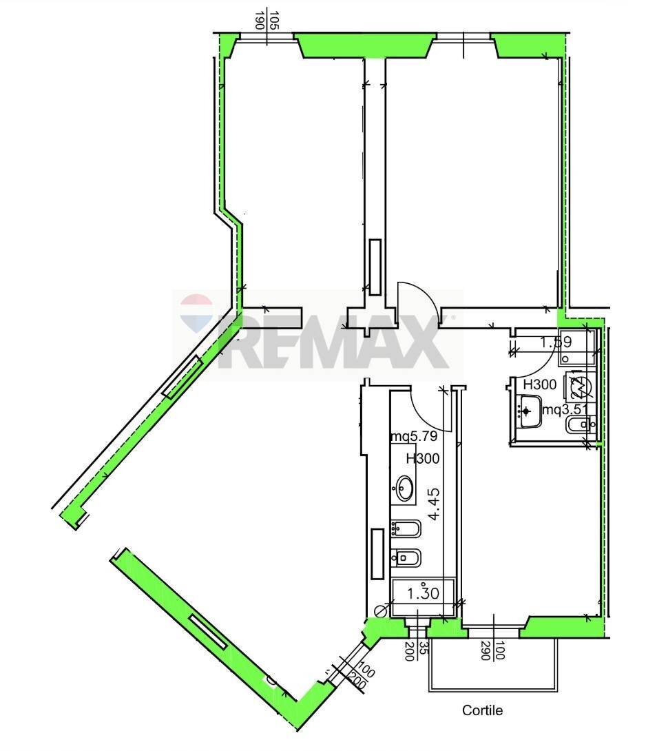 Pianta 2D - Trilocale Via Napo Torriani
 
3, Milano - planimetria 1