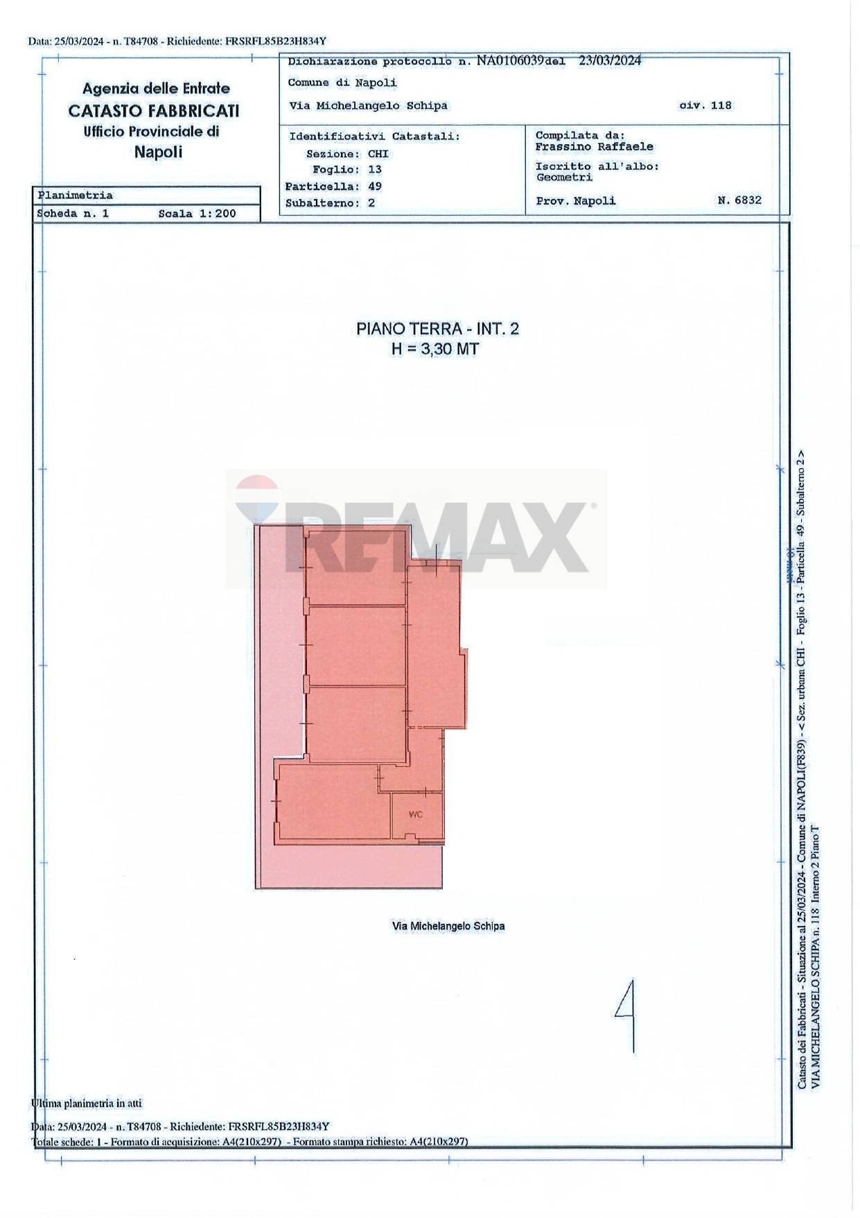 Pianta 2D - Appartamento Via Michelangelo Schipa
 
118, Napoli - planimetria 1