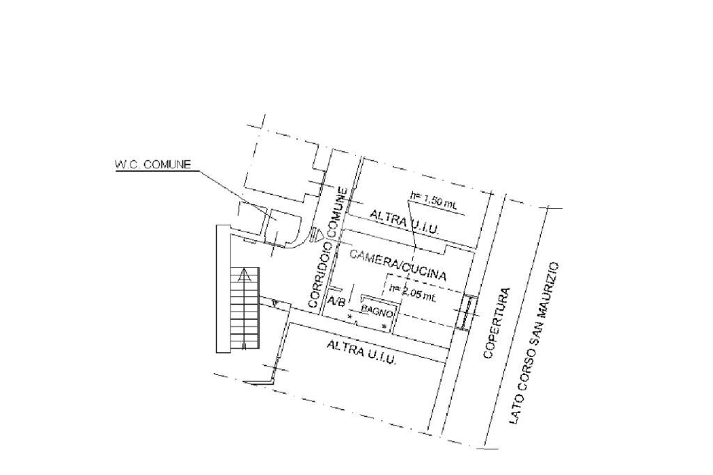 Monolocale Via Vanchiglia, Torino (zona Vanchiglia) - planimetria 1