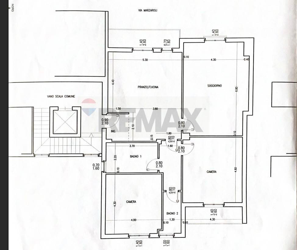 Pianta 2D - Three-room apartment Via Marzaroli
 
31, Salsomaggiore Terme - floor plans 1