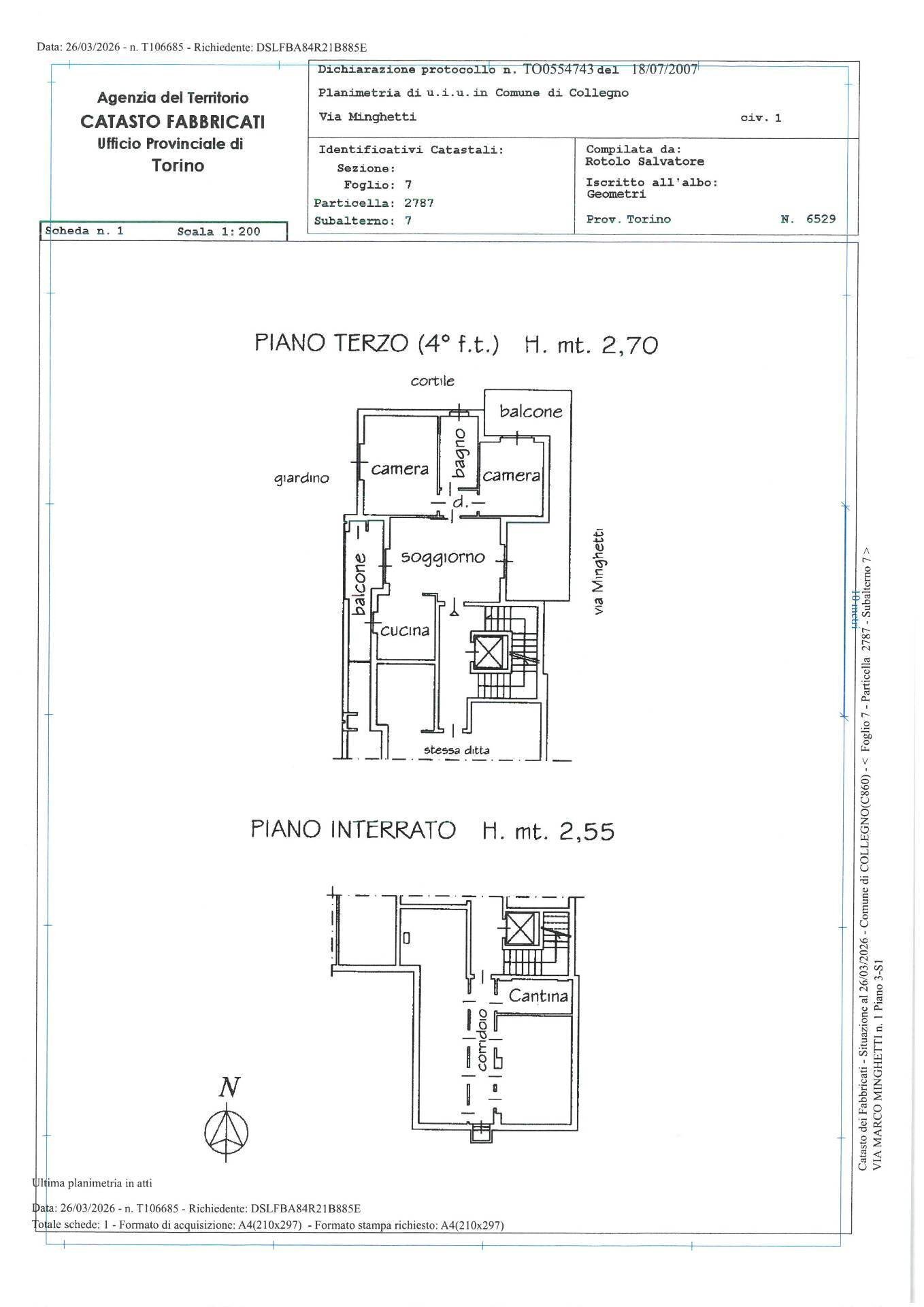 Foto 36 - Appartamento Via Minghetti
 
1, Collegno - planimetria 1