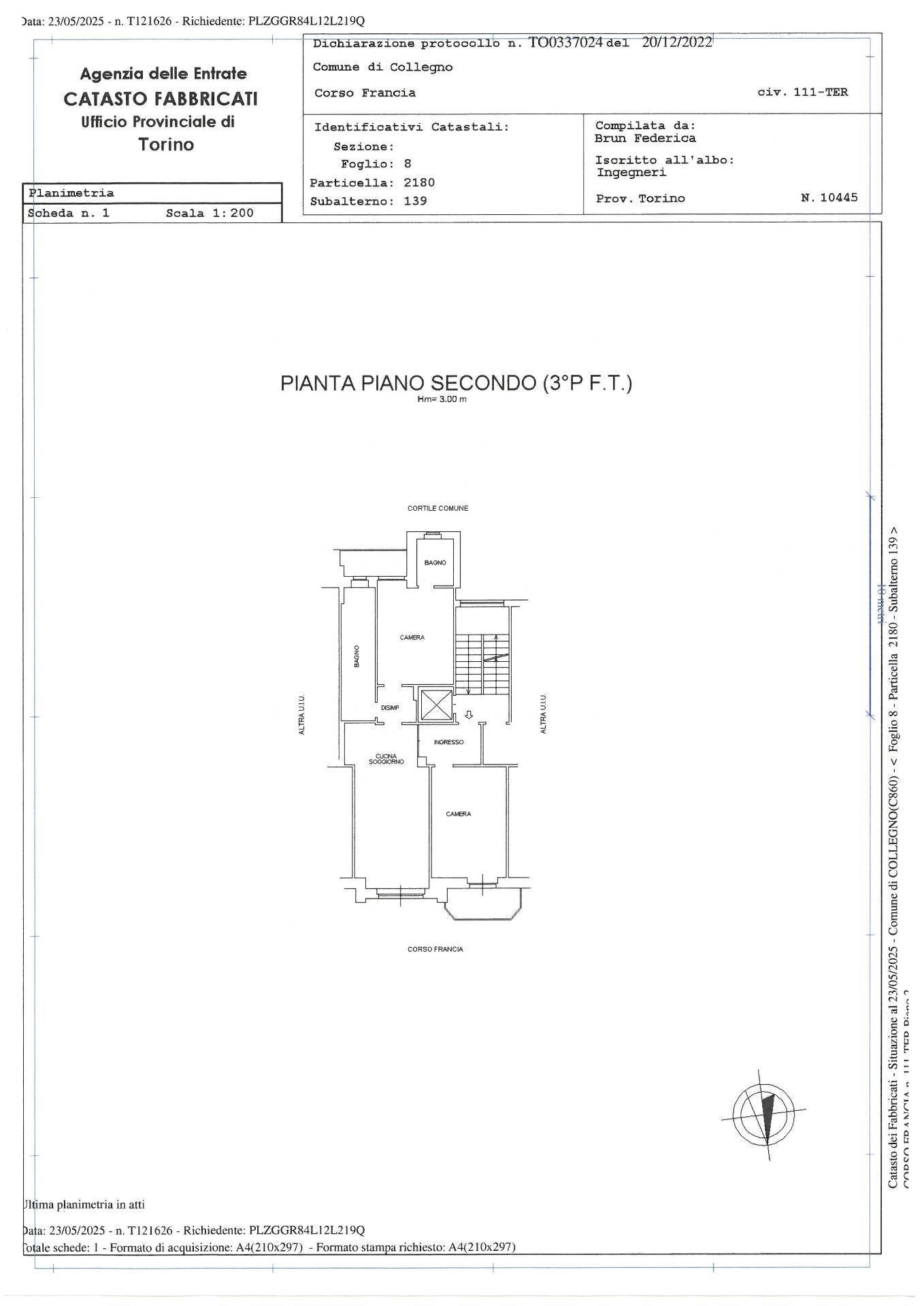 Foto 27 - Trilocale corso Francia
 
111, Collegno - planimetria 1