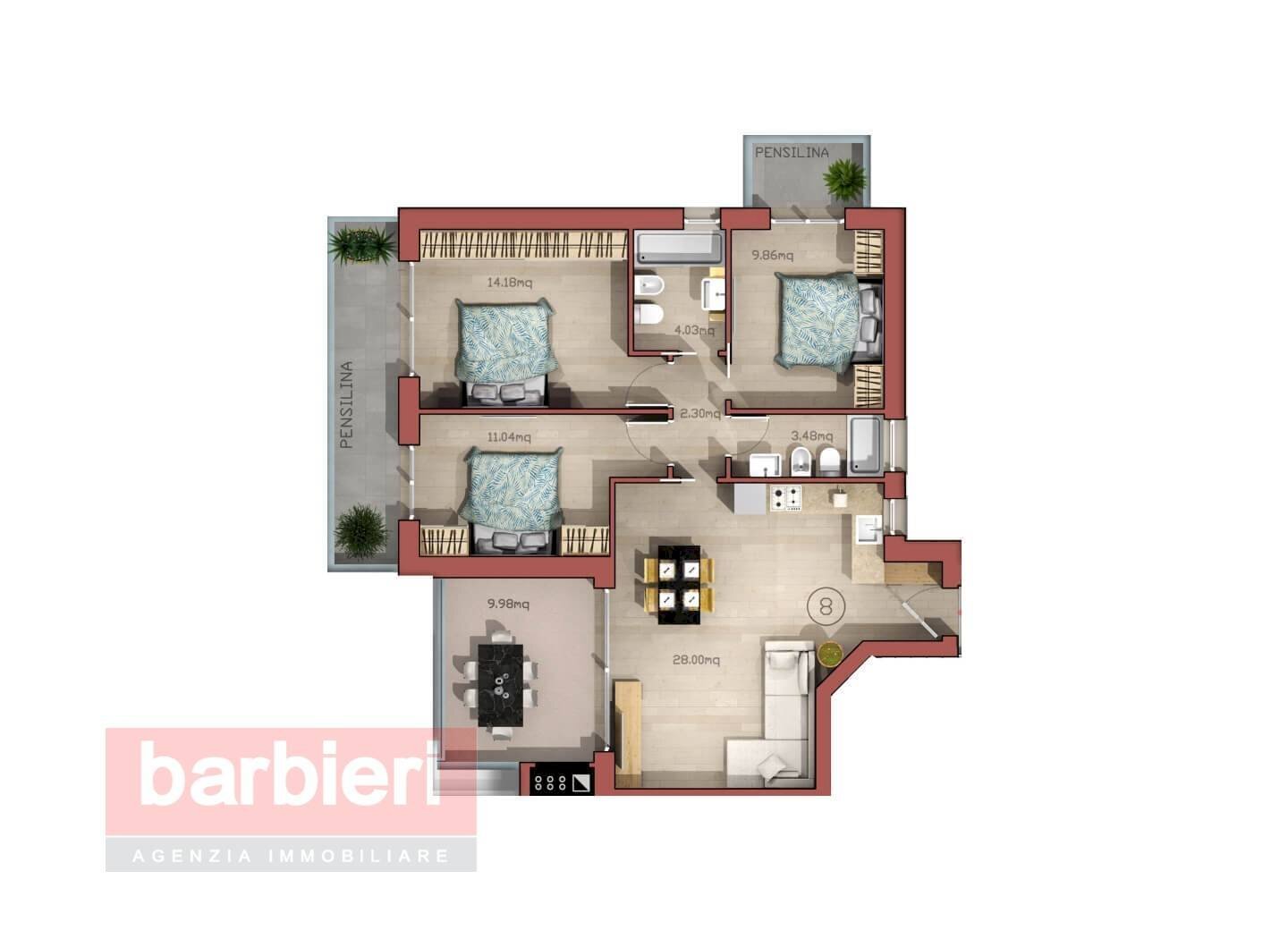 Foto 14 - Quadrilocale Viale Volturno
 
140, Cervia - planimetria 1