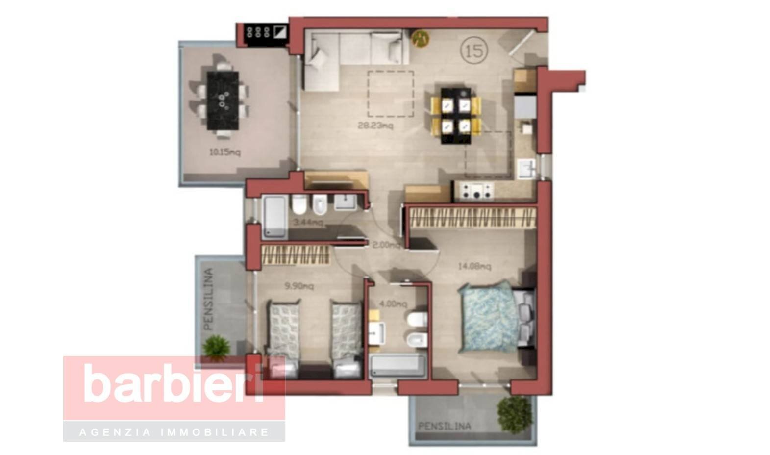 Foto 11 - Trilocale Viale Volturno
 
140, Cervia - planimetria 1