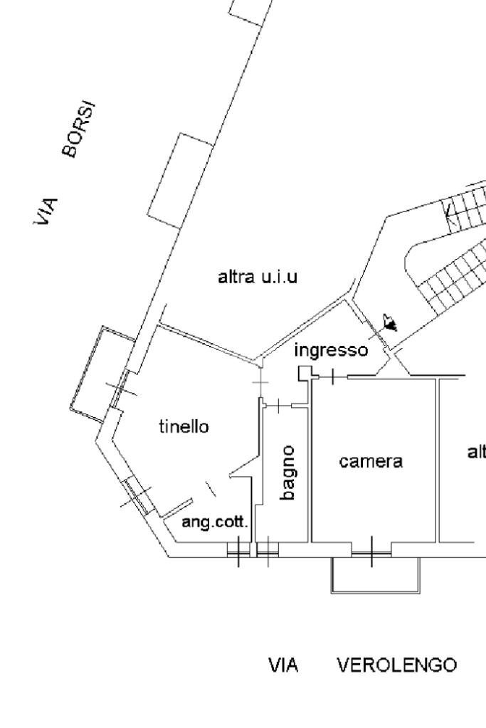 Two-room apartment Via Borsi, Torino (neighborhood Lucento) - floor plans 1