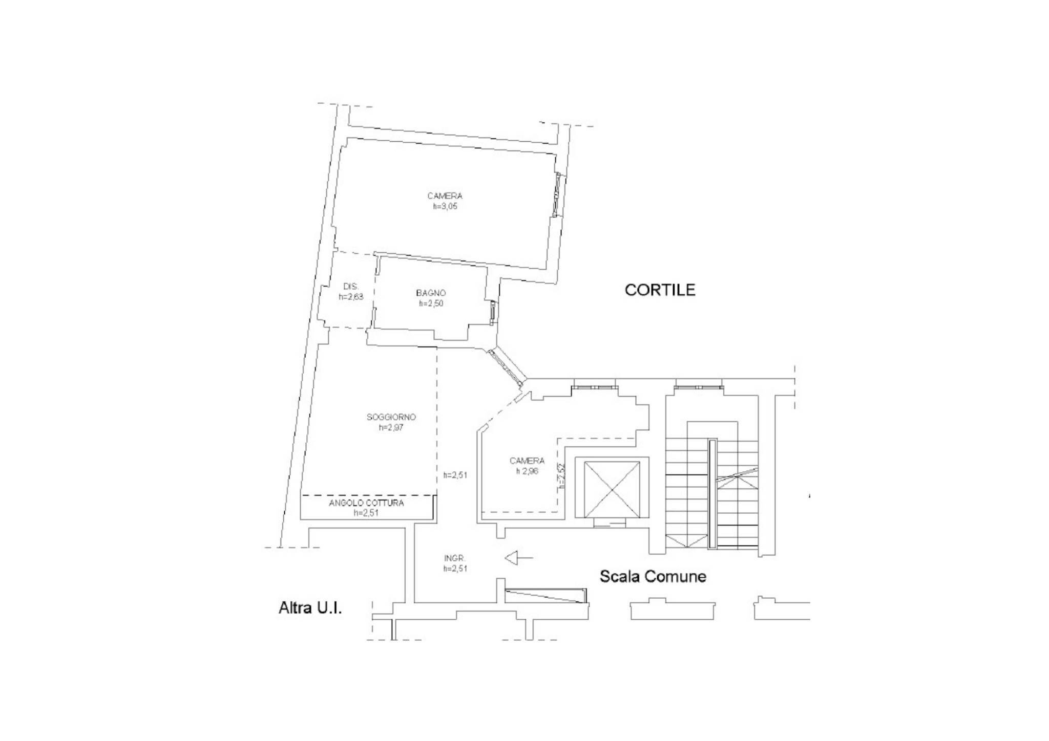 Three-room apartment piazza Santa Maria del Suffragio, 3, Milano - floor plans 1