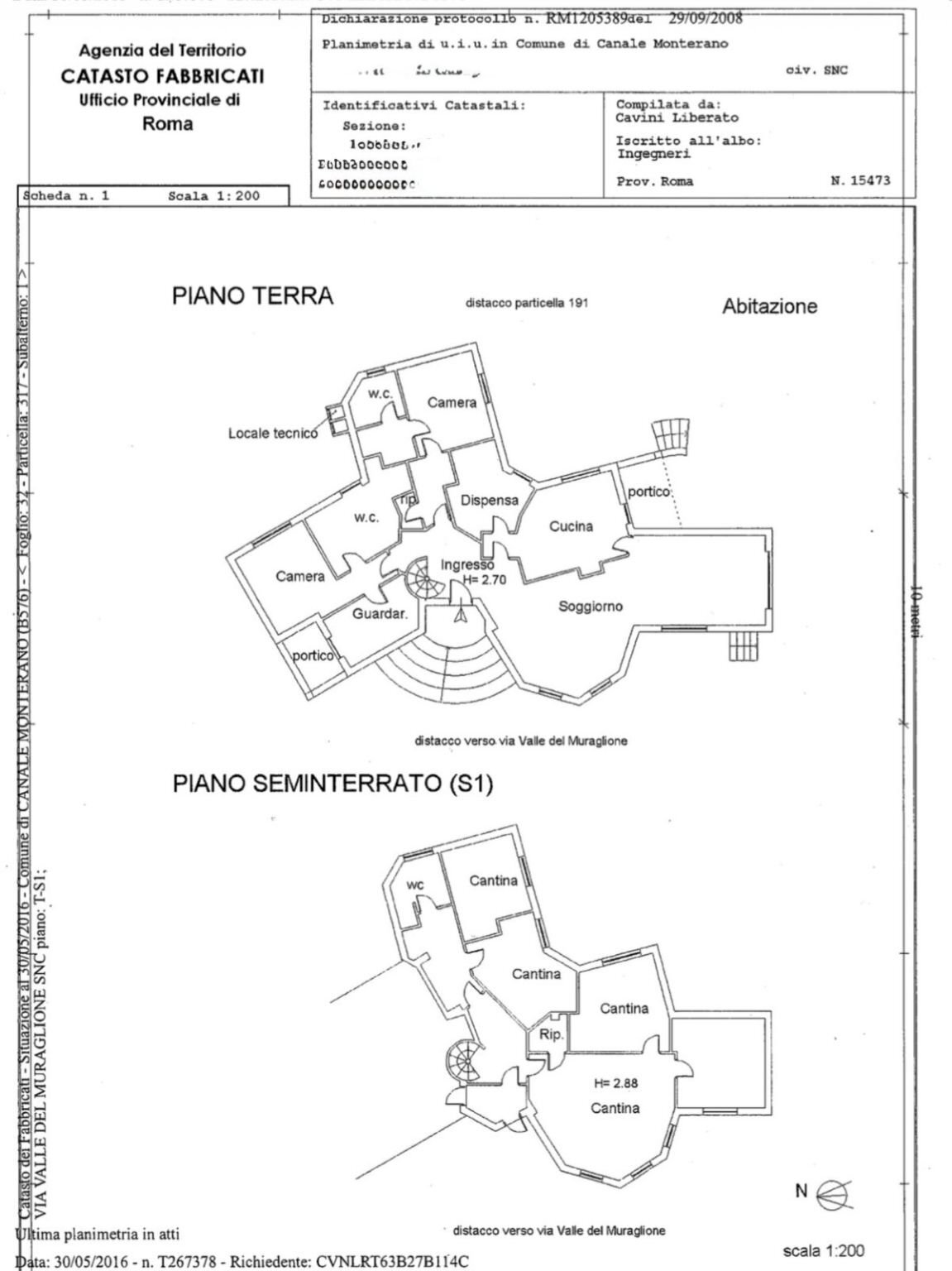 Villa via Valle del Muraglione, Canale Monterano - floor plans 1