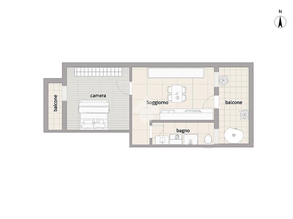 Bilocale Via Martiri Della Libertà, Bareggio - planimetria 1