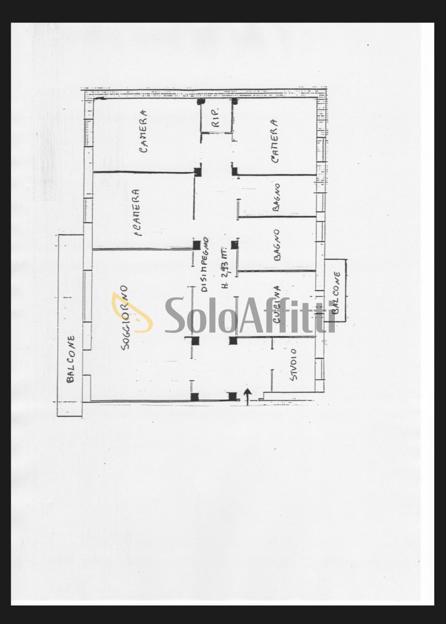 PLANIMETRIA - Quadrilocale Viale libertà, Pavia - planimetria 1