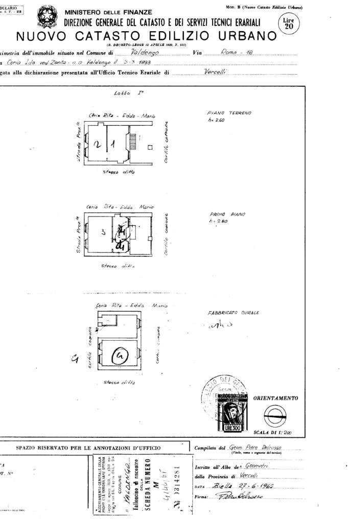 Casa semi indipendente Via Roma, Valdengo - planimetria 1