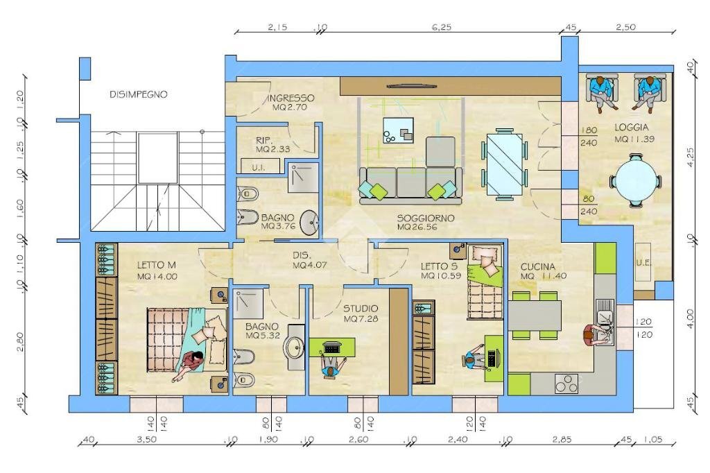 Four-room apartment Via Angelo Morini, Scandiano - floor plans 1
