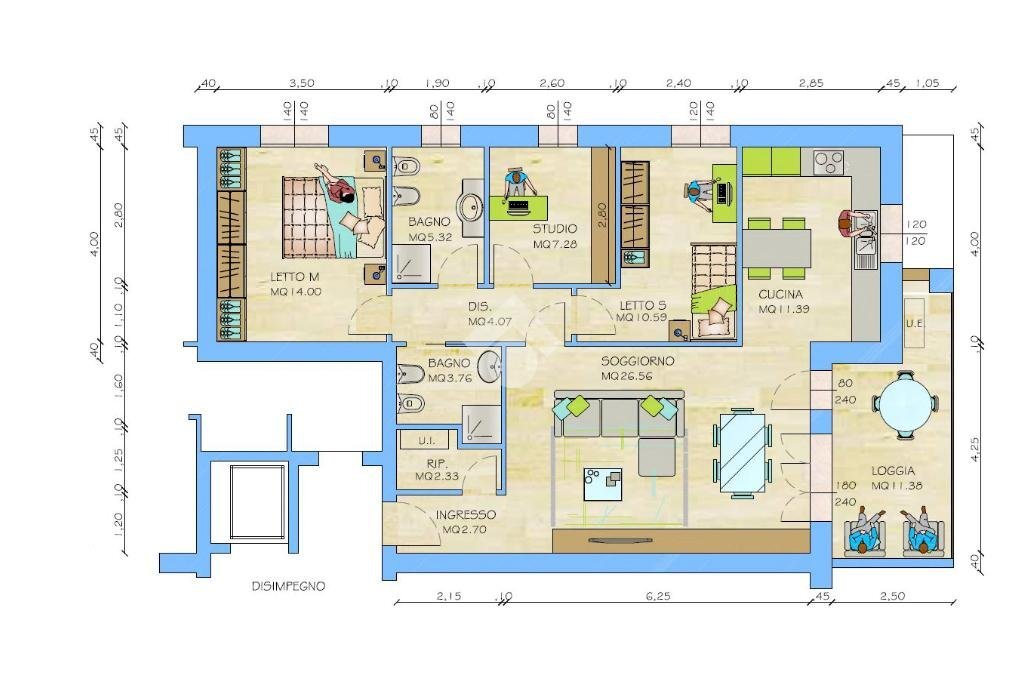 Four-room apartment Via Angelo Morini, Scandiano - floor plans 1