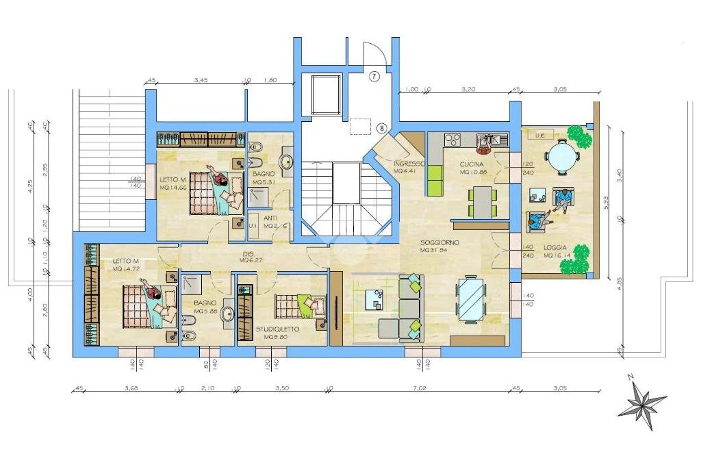 Four-room apartment Via Angelo Morini, Scandiano - floor plans 1