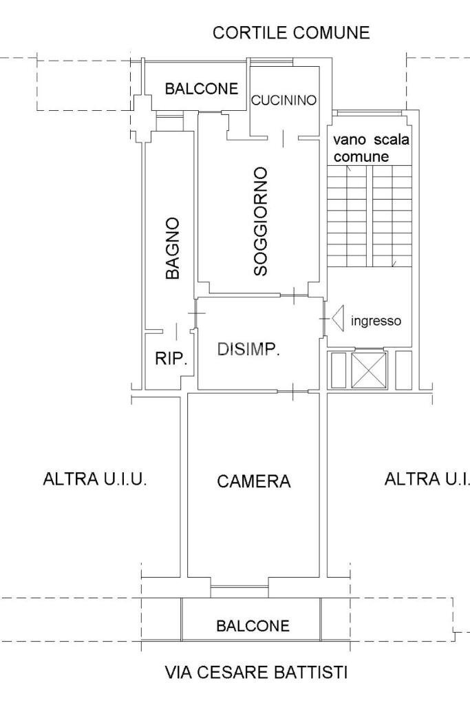 Bilocale Via Cesare Battisti, Grugliasco - planimetria 1