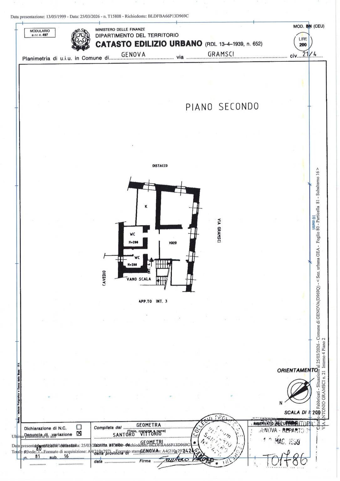 Appartamento via Antonio Gramsci, 21, Genova (zona Centro Storico) - planimetria 1