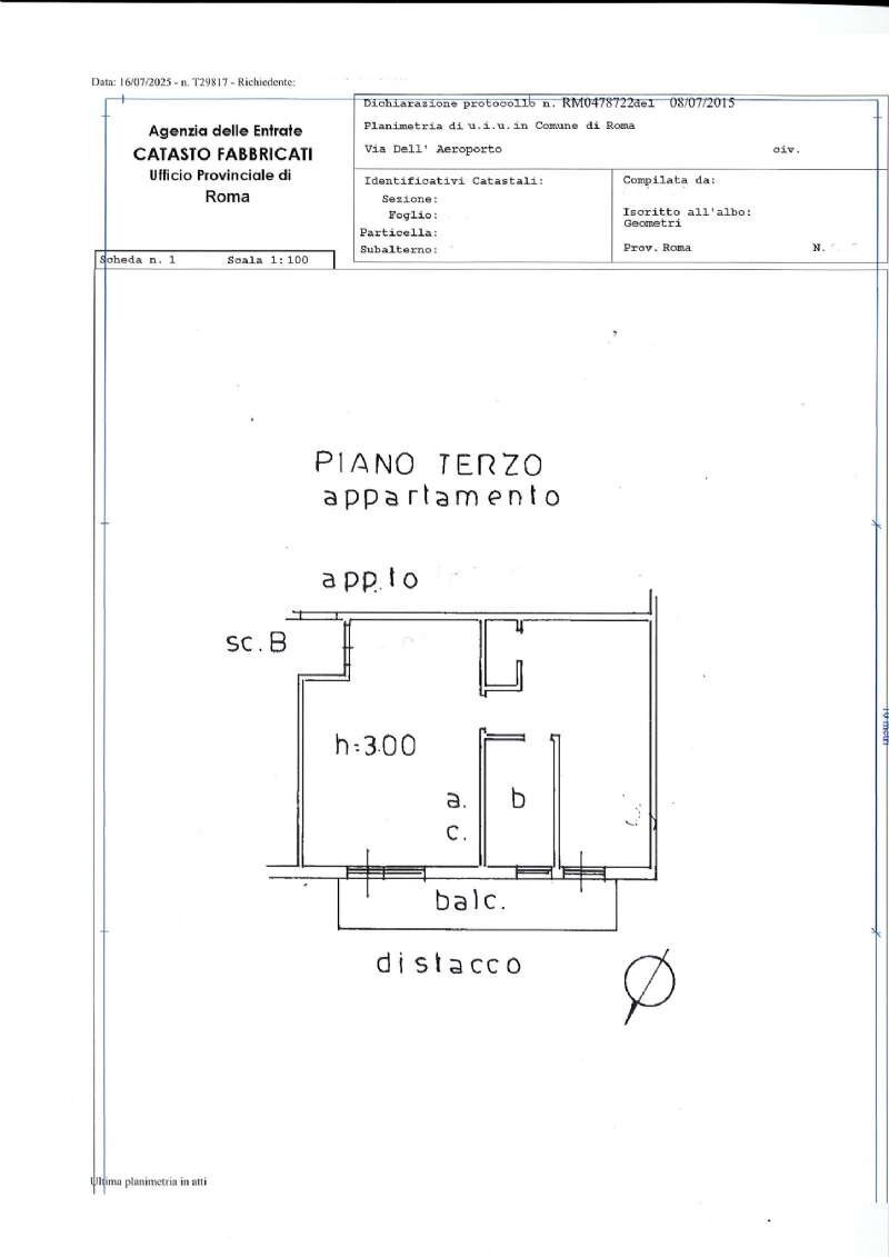 planimetria - Two-room apartment via dell'aeroporto, Roma - floor plans 1