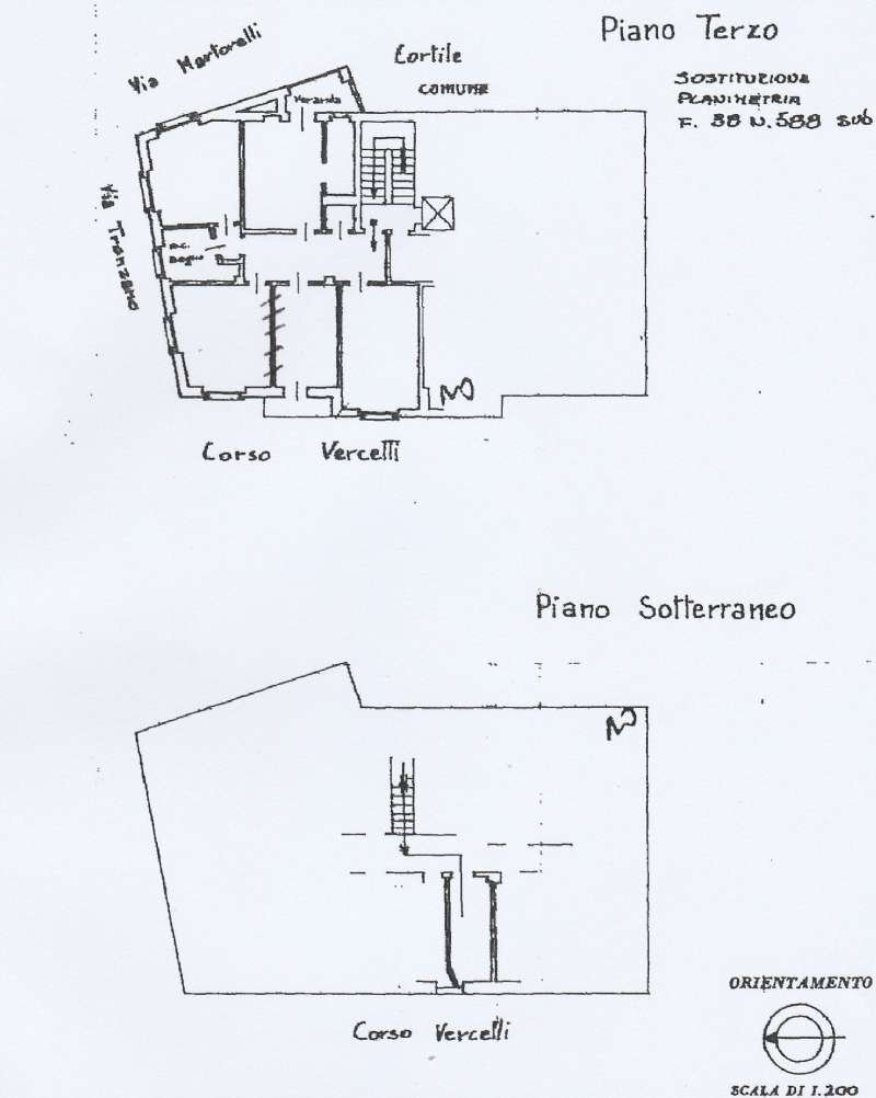 planimetria - Trilocale corso Vercelli, 164, Torino (zona Rebaudengo) - planimetria 1