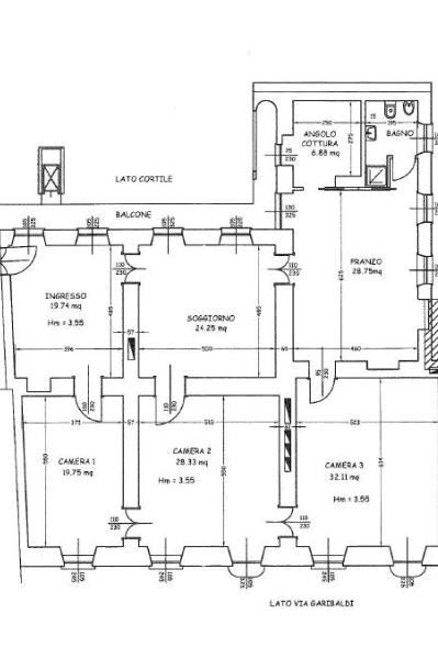 Apartment via Giuseppe Garibaldi, 13, Torino (neighborhood Centro) - floor plans 1