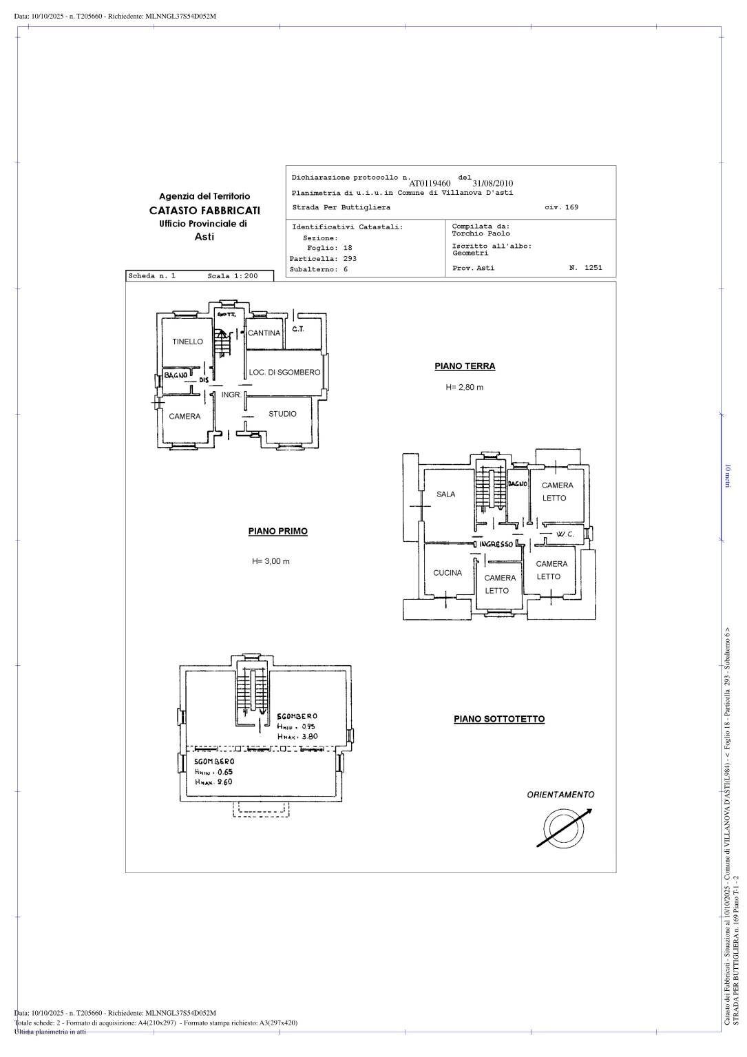 Villa strada per Buttigliera, 169, Villanova d'Asti - planimetria 1