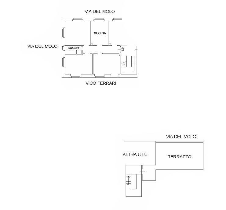 Quadrilocale via del Molo, 3, Genova (zona Centro Storico) - planimetria 1