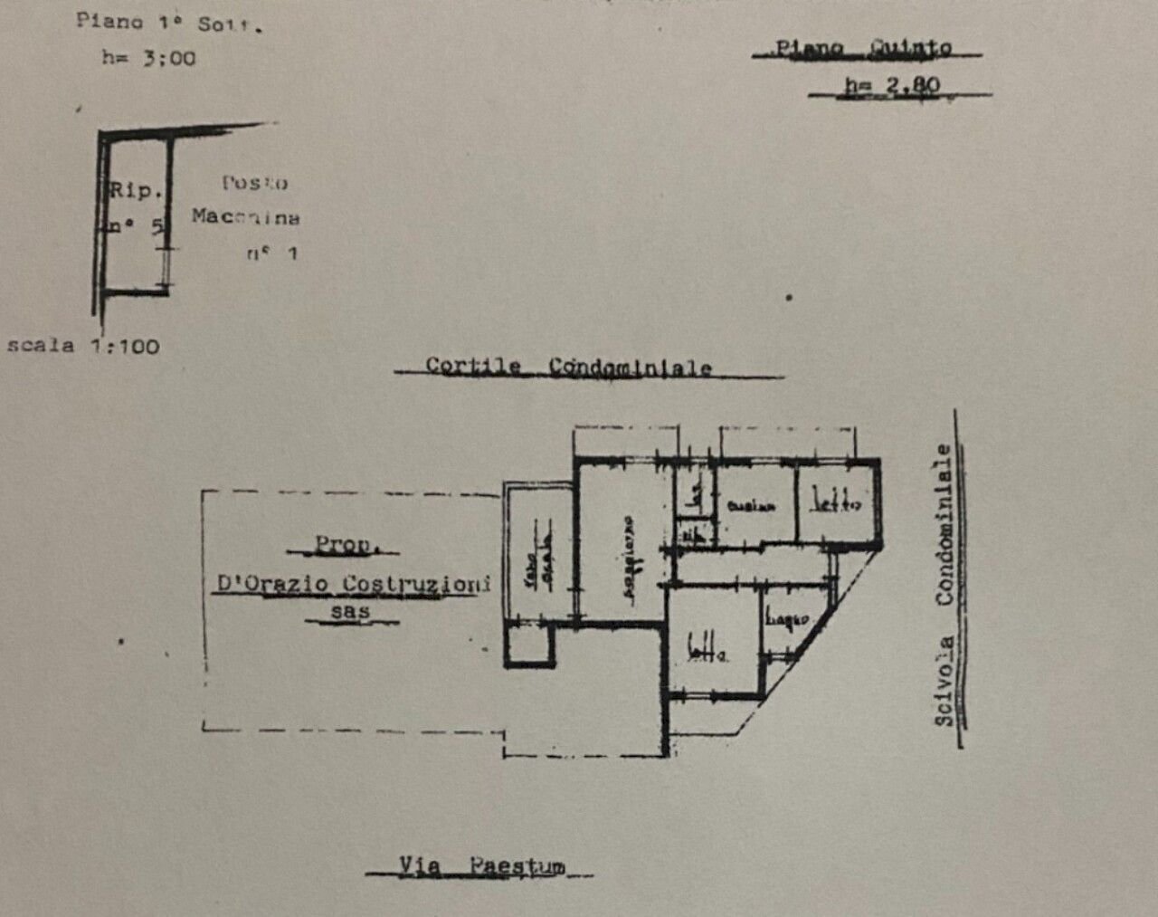 Three-room apartment via Paestum, 11, Ragusa - floor plans 1
