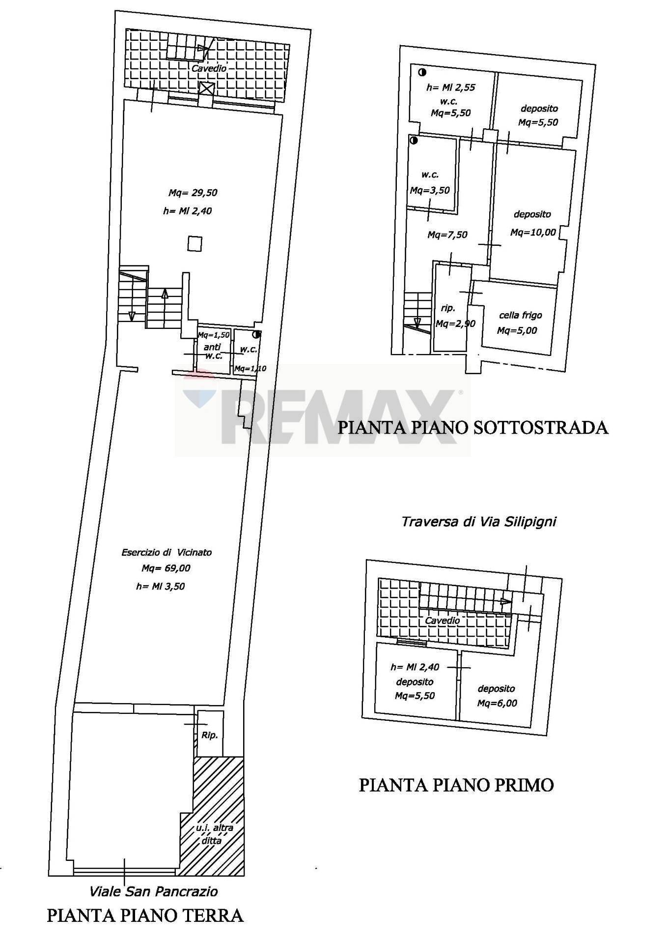 Pianta 2D - Attività Commerciale Viale San Pancrazio
 
18, Taormina - planimetria 1