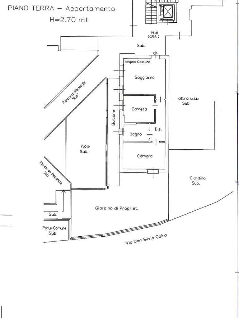 Three-room apartment Via Don Silvio Coira, Basiglio - floor plans 1