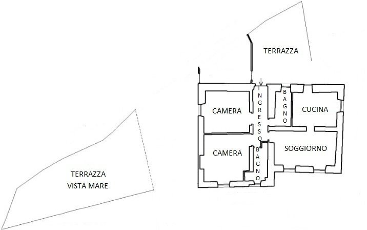 Piantina - Quadrilocale Camogli - planimetria 1