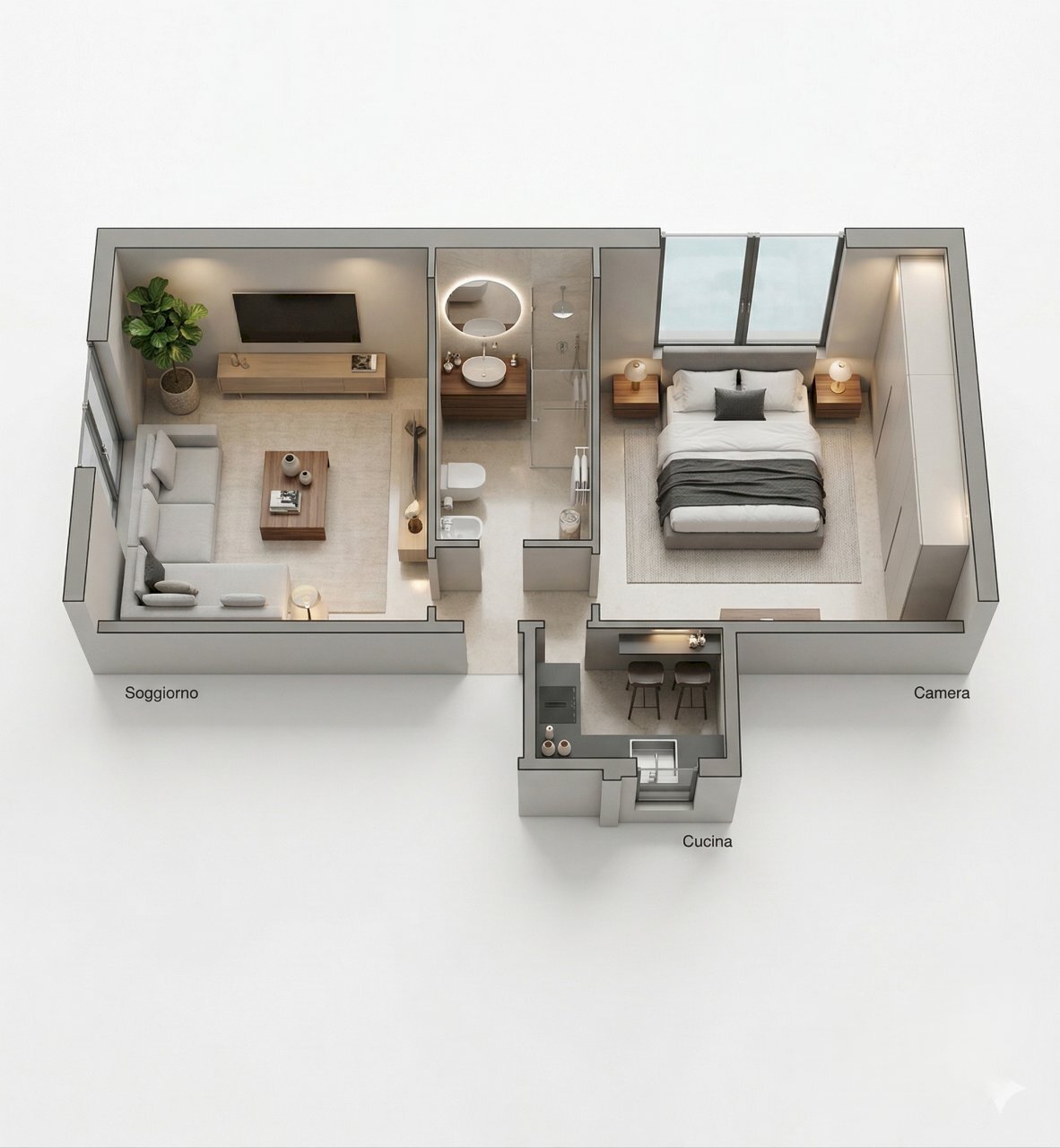 planimetria - Bilocale Via Pavia 9, Pietra Ligure - planimetria 1